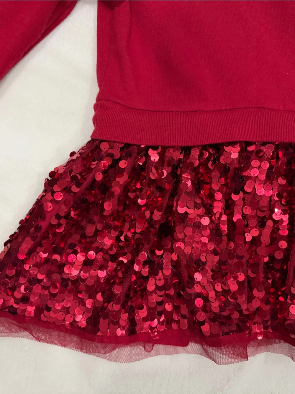 wonder nation Red Sequin Skirt Sweatshirt Dress